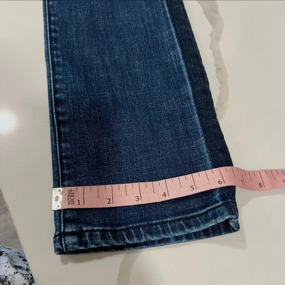 CAbi Womens Jeans Tuxedo High Rise Straight Leg Stretch Denim Blue Size 6-FLAWED